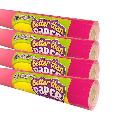 Teacher Created Resources Pink and Orange Color Wash Better Than Paper Bulletin Board Roll, 4PK 32453